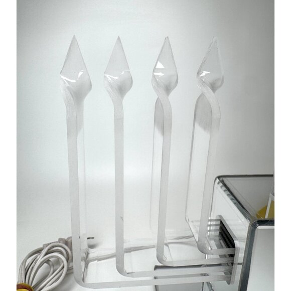 Vintage Lucite Electric Mid Century Modern MCM Menorah Hanukkah Candle Light - Picture 9 of 11
